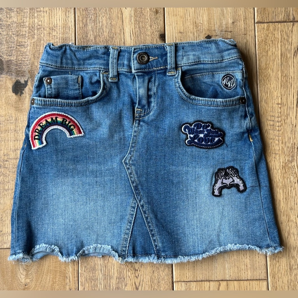 NIK&NIK by Nikkie Patches Jean Mini Skirt size 10 best 7-8